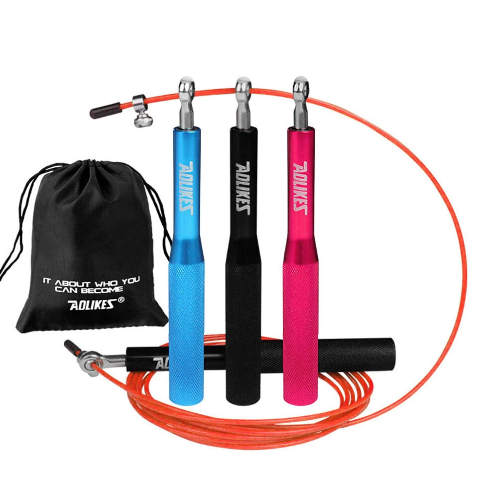AOLIKES 3 in 1 Speed Jump Rope Steel Cable Professional Gym Skipping Rope with Carry Bag (image for) AOLIKES 3 in 1 Speed Jump Rope Steel Cable Professional Gym Skipping Rope with Carry Bag