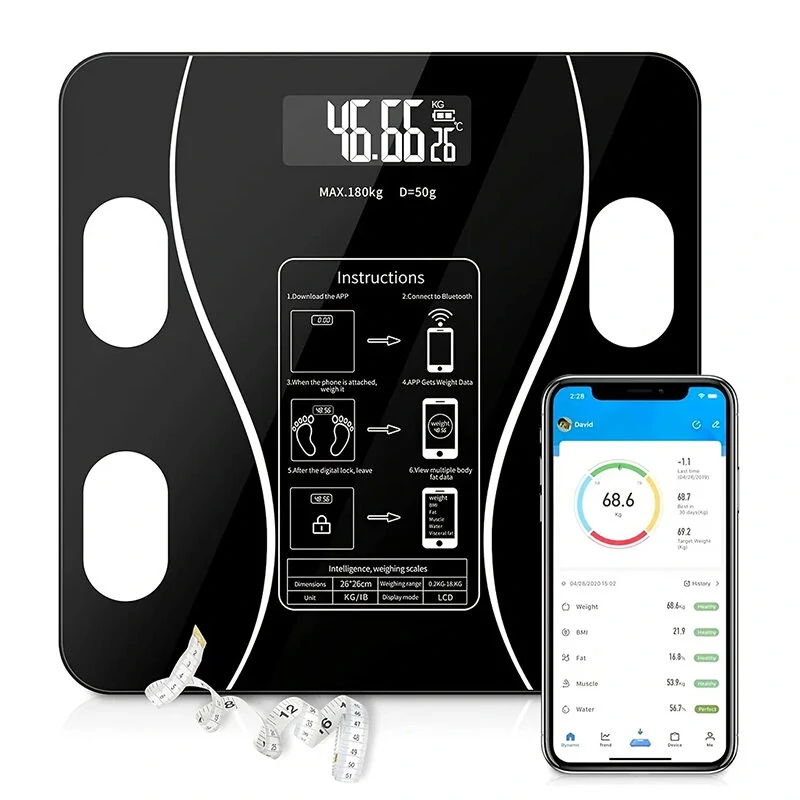 KALOAD® USB+Solar Powered Body Fat Scale BMI Scales Smart Wireless Digital Bathroom Weight Scale Body Composition Analyzer (image for) KALOAD® USB+Solar Powered Body Fat Scale BMI Scales Smart Wireless Digital Bathroom Weight Scale Body Composition Analyzer